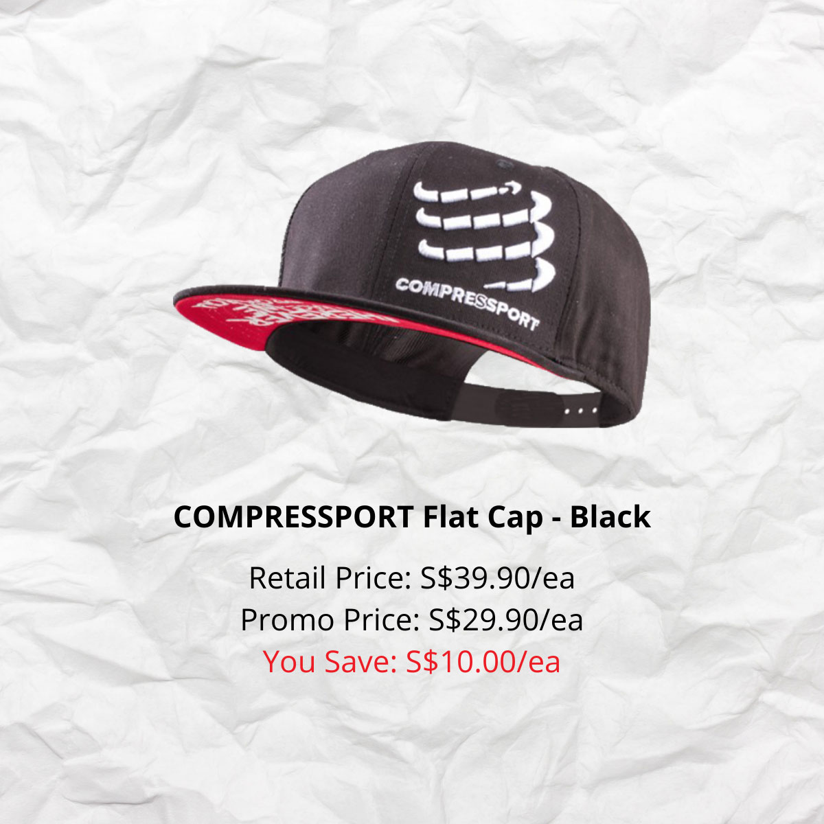 COMPRESSPORT Flat Cap - Black