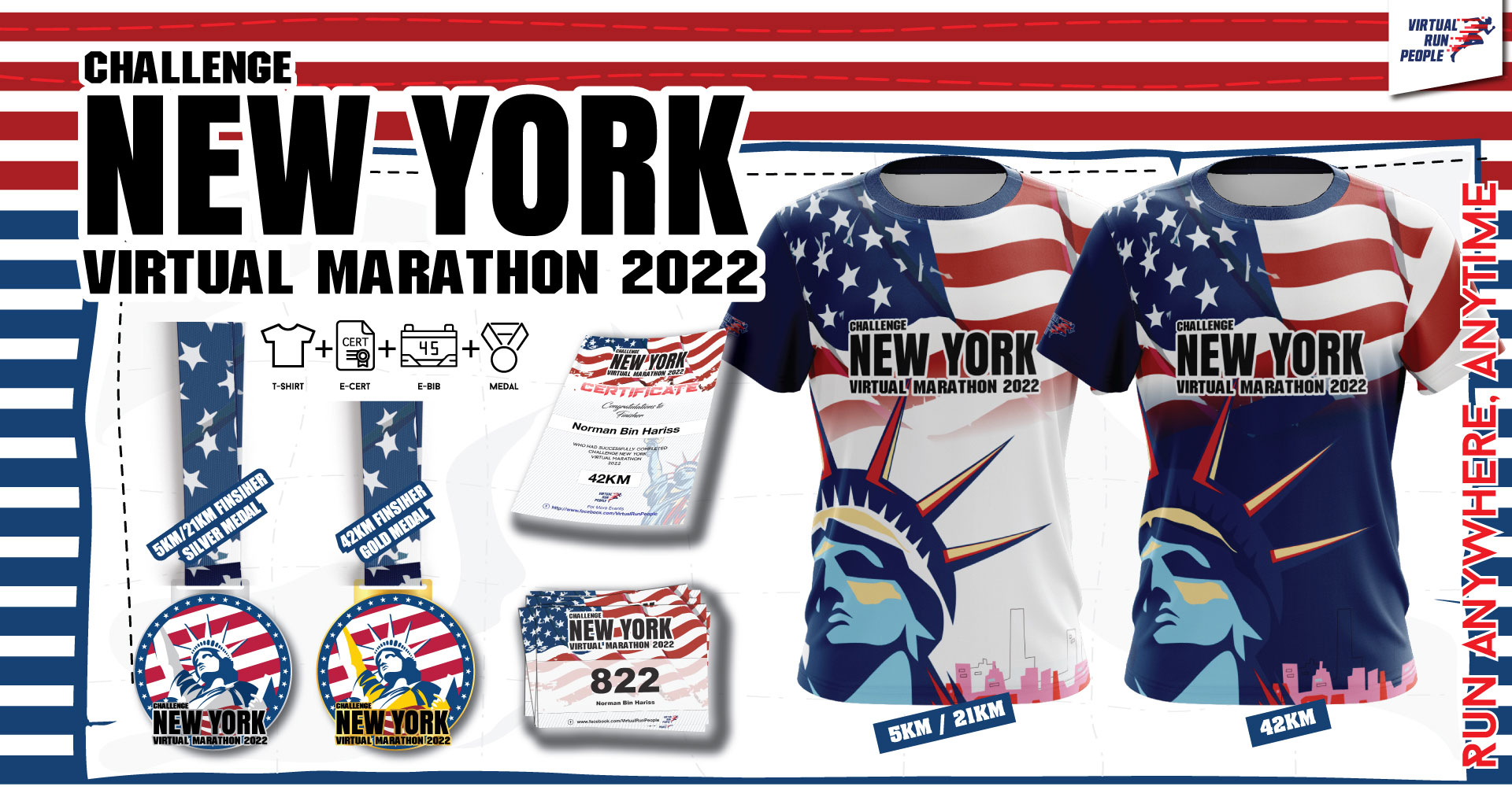 Challenge New York Virtual Marathon 2022 Connect By Justrunlah